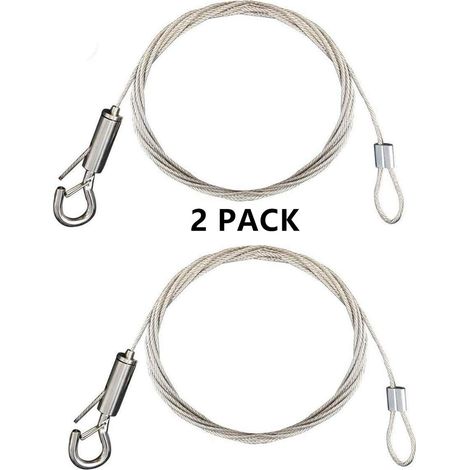 2er-Pack Bilder-Aufhängedraht, 2 mm × 2 m, mit 2 Quetschröhrchen, robustes Edelstahlkabel für Licht-/Lampen-Hardware, bis zu 30 kg (1/5)