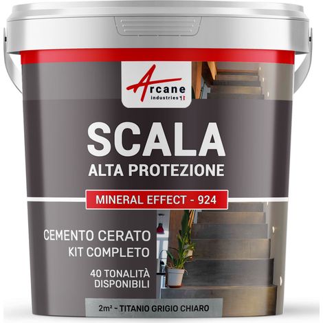 Cemento Cerato Scale - Kit Completo - 2 m² (in 2 strati) Titanio Grigio Chiaro - ARCANE INDUSTRIES