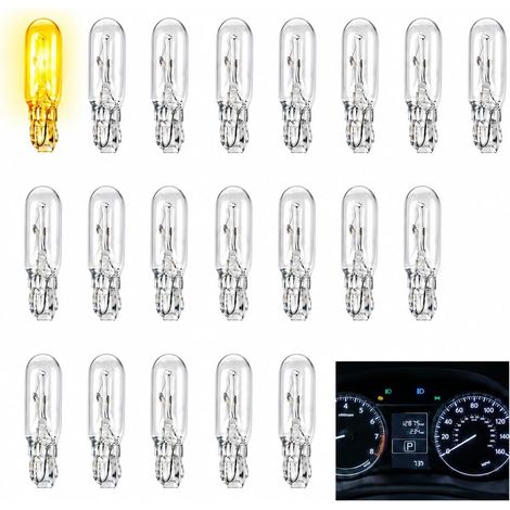 20 x 12V T5 W1.2W LED Incandescent White Light for Car Dashboard Car Interior Indicator Meter Incandescent Replacement for Car, Motorcycle, Truck (1/5)