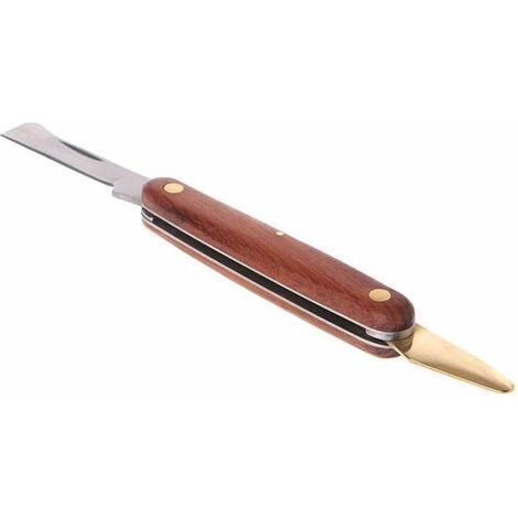 Coupe-greffe, coupe-greffage pliable en acier inoxydable, outil pour élaguer les semis, manche en palissandre, couteau à greffer à double ouverture, ciseaux de coupe (1/5)