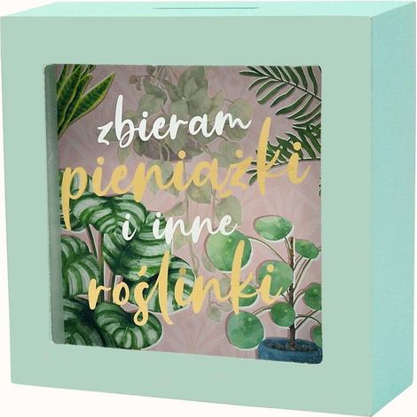 Tirelire avec des pièces et autres plantes