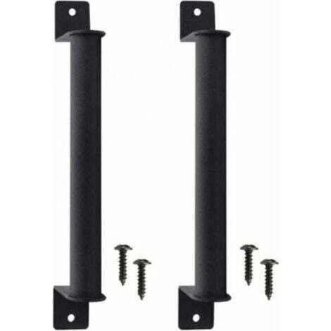 FENOPLASTICAPoignée de porte coulissante de style grange vintage en acier au carbone résistant, résistante à la corrosion, avec vis, compatible avec les portes de grange coulissantes et les armoires - (1/4)