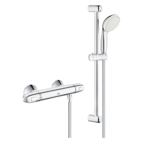 Grohe – Mitigeur thermostatique de douche Grohtherm 1000 – Finition chromée – Technologie CoolTouch contre brûlures – Douche à main Tempesta 100mm