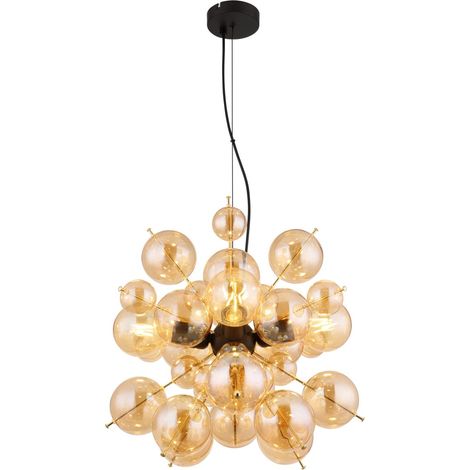 Globo - lampada a sospensione - UDO - ambra - vetro - Ø 52cm -