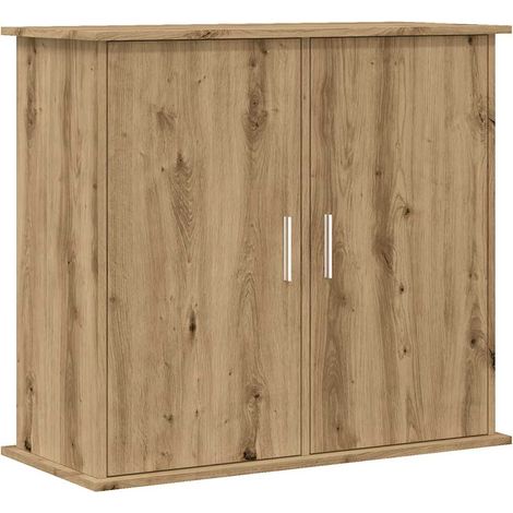 vidaXL Soporte para acuario de roble artesanal, 81 x 36 x 73 cm, madera de ingeniería (1/2)
