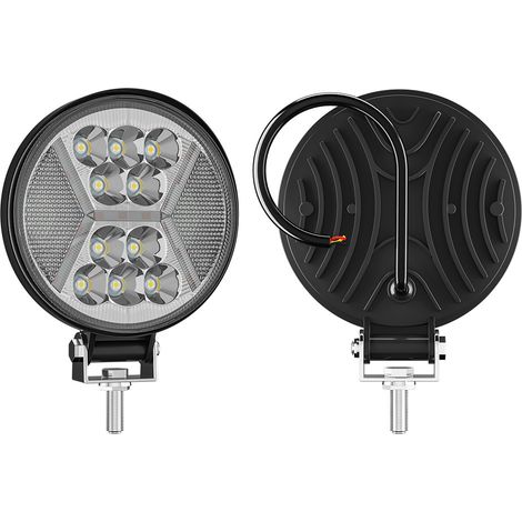 Phare de travail LED rond 4 pouces 132W 39LED 3030 DC9-30V 6500K IP65, faisceau spot + flood + DRL + clignotant, éclairage auxiliaire pour voiture moto 4x4 camion chariot élévateur bateau(4pcs) (1/5)