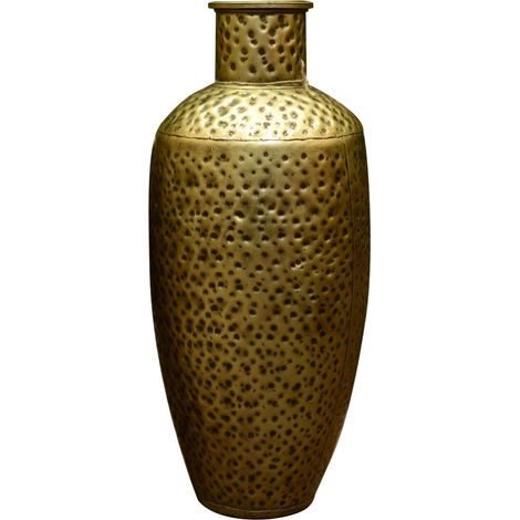 Piccolo vaso decorativo etnico dorato per la casa e l'ufficio (1/2)