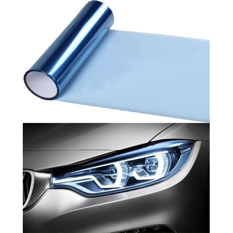 30CM100CM 1 Rouleau de Film pour Phares, Film Teinté pour Feux Arrières de Voiture, Bleu Clair, PVC, Protection des Lumières de la Voiture (1/5)
