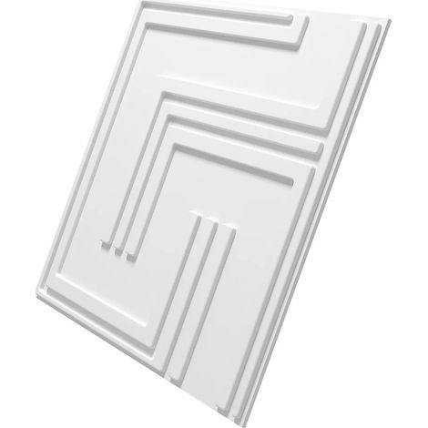 Pannello murale 3D in PVC da dipingere - Pack da 3 m² - Lotto di 12 pezzi - Bianco - EDIFIA (1/3)