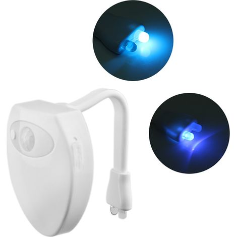 Lampe LED détecteur de mouvement pour toilettes, 16 couleurs, veilleuse USB rechargeable, capteur corporel pour salle de bain, minuterie marche/arrêt (1/5)