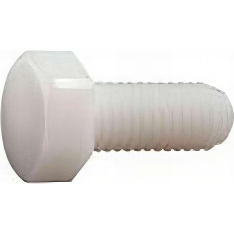 Vis métaux tête hexagonale F/Total 8 x 50 mm Polyamide naturel - Boite de 100 pcs - Fixtout VHT08050NY