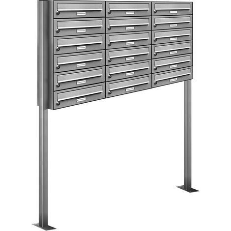 18er Edelstahl Stand Briefkasten Anlage Freistehend (1/5)