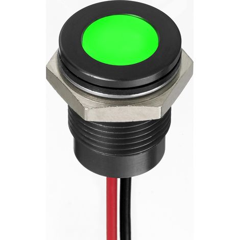 Voyant LED lumineux Vert RS PRO, dia. 14mm, 220V c.a., IP67 ( Prix pour 1 )