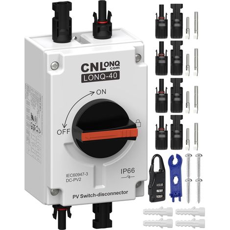 DC PV Isolateur Interrupteur Sectionneur 32A 1200V Disjoncteur Solaire Photovoltaïque IP66 étanche de déconnexion Boîte délectricité Pour Système Solaire Photovoltaïque (1/5)