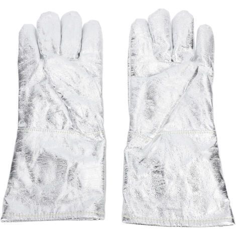 Guantes de soldadura resistentes al calor con revestimiento aluminizado ignífugo. (1/5)