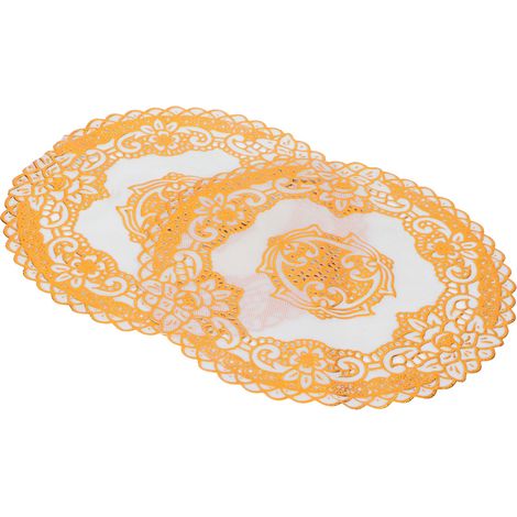 2 goldene Platzsets 20x20cm, Untersetzer für Kaffeetassen, Hochzeits- und Partyaccessoires - Typ 04 (1/5)