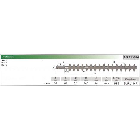 Unter- / Obermesser stihl heckenschere hl 45 75 019694