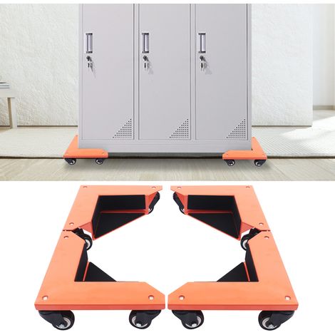 YISSALE – Chariot d'angle pour meuble - Lot de 4 roulettes de déplacement - Support mobile pour piano, lave-linge, réfrigérateur et bureau - Charge lourde (1/5)