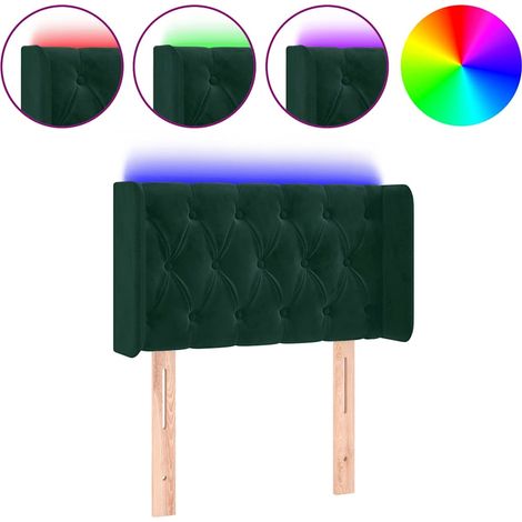 Maison Exclusive - LED Kopfteil Dunkelgrün 83x16x78/88 cm Samt (1/5)
