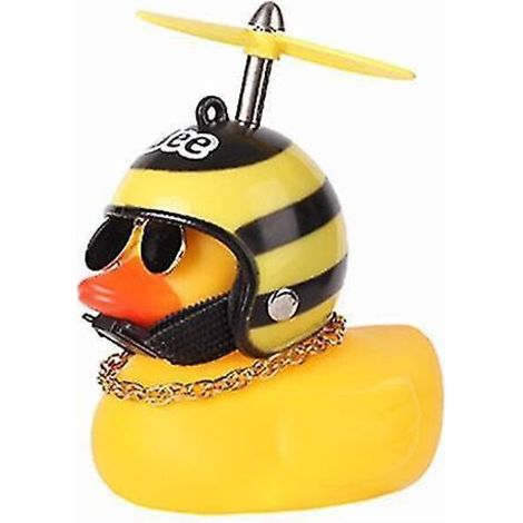 Sonnette de vélo en forme de canard en caoutchouc avec lumières LED et guidon à hélice pour enfants et adultes - Modèle Petite Abeille (1/4)