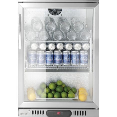 Frigorífico bajo mostrador, 1 puerta, LED, 75 l, 120 W, 53x50x84 cm - plata