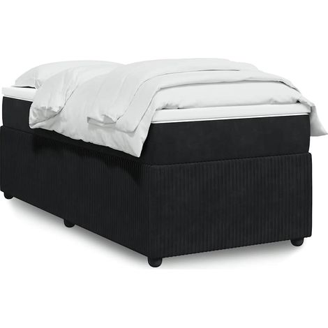 Boxspringbett mit Matratze Schwarz 80x200 cm Samt