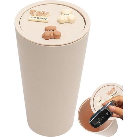 Adatto per confezione da 2 cestini per auto con coperchio, contenitore portaoggetti per auto carino e multifunzionale, mini cestino portatile per auto, il miglior regalo per le donne.