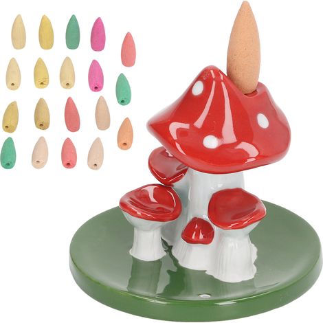 Brûleur à Encens Champignon avec 20 Cônes, Décoration Zen pour Maison et Bureau (1/5)