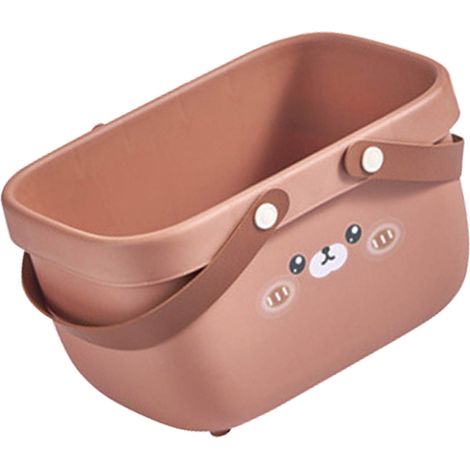 Panier de Douche Ourson Grande Ouverture Élargie Poignée Solide PP Rangement Salle de Bain Famille Camping (1/5)