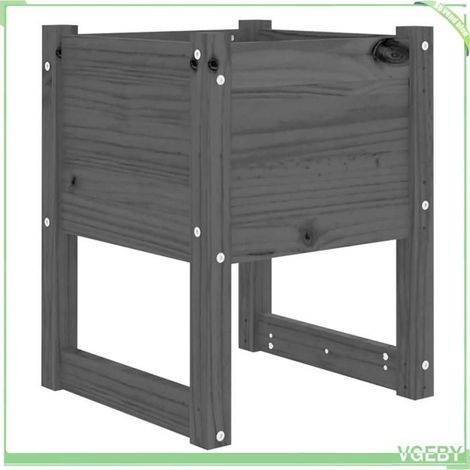Jardinière - FAFEICY - 822115 - Noir - Bois de pin massif - 40x40x52,5 cm (1/5)