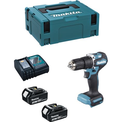 Taladro atornillador sin escobillas 2x3Ah 18V LXT® MAKITA DHP487RFJ en MAKPAC (1/6)