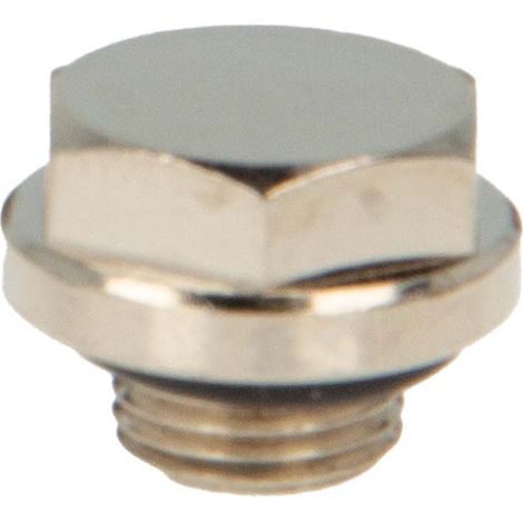 tecuro Blindstopfen, Verschlussstopfen 1/8 Zoll - selbstdichtend mit O-Ring - Messing vernickelt (1/5)