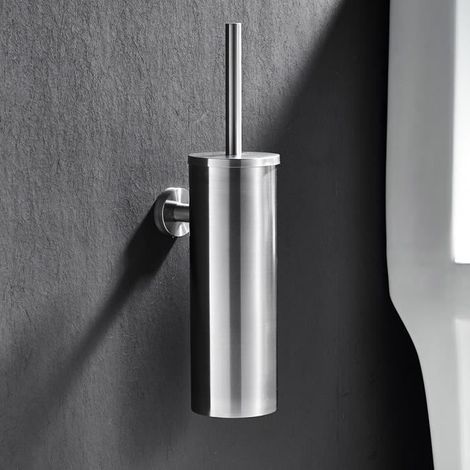 Auralum Brosse de Toilette Acier Inoxydable Brosse WC Mural avec Support de Brosse Antibactérienne Balayette WC pour Toilettes (1/4)