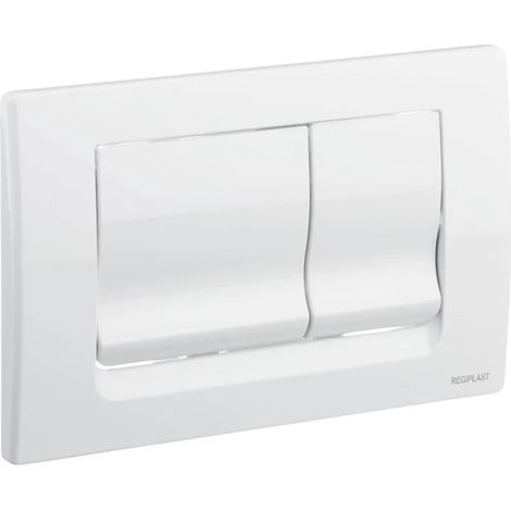 Regiplast – Plaque de commande WC blanche double débit 3-6 litres – Pour bâti Césame et Futura 74 – Dimensions 160 x 245 mm