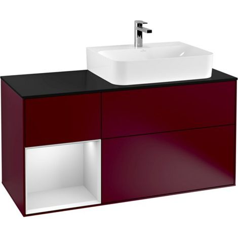 V&B Waschtischunterschrank Abdeckplatte Gl. bla m Finion 120cm, Reg li wh. m lacquer, Peony Matt (1/2)