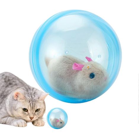 Balle électrique pour hamster - Jouet interactif à rouler pour chats et chiens, rotation à 360°, jeu d'éveil amusant pour l'intérieur et l'extérieur