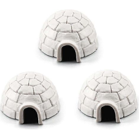 Lot de 3 maquettes d'igloo décoratives réalistes représentant des animaux arctiques et des accessoires pour aquarium (1/5)