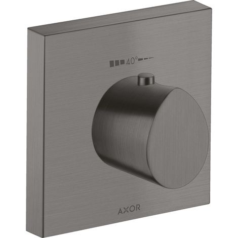 Thermostat HIGHFLOW AXOR STARCK ORGANIC encastré 12x12 chrome noir brossé (1/2)