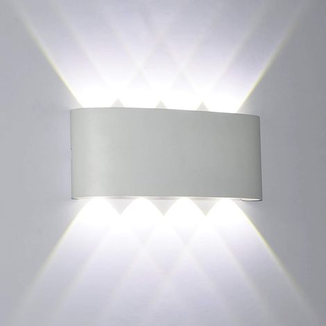 Applique LED murale moderne 8W aluminium intérieur extérieur 6000K blanc froid (1/5)