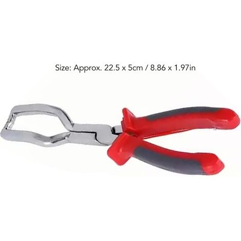 Pince universelle pour durite d'essence, acier robuste, design ergonomique, outil efficace pour déconnecter collier de tuyau de carburant, rouge (1/5)