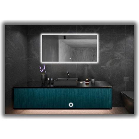 LED-beleuchteter Spiegel 80x60, wasserdicht (IP65) mit Berührungsschalter (1/5)