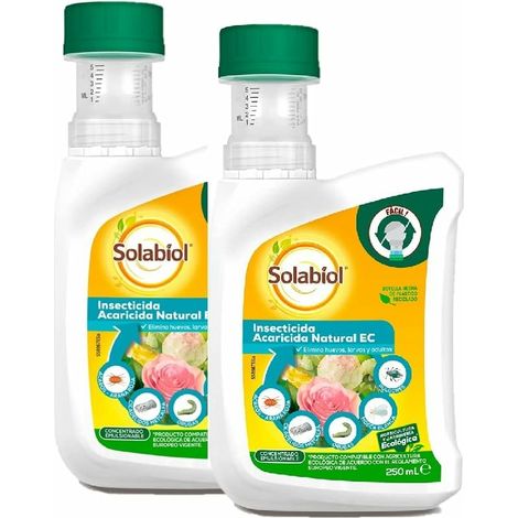 Pack de 2 Insecticida-Acaricida Natural para Plantas Ornamentales, 250mlx2  – Eficaz contra Pulgones, Mosca Blanca, Orugas y Araña Roja (1/4)