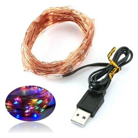 USB Copper String Lights, LED Christmas Decorative Lamp, Copper Star String Lights, 5m, 50 Lights, Four Colors Optional (1/5)