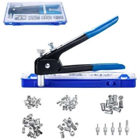 Kit de pièces à riveter 86 pcs avec écrous M3 M4 M5 M6 M8 et 5 broches - Outils d'inserts filetés pour rivets - (1/4)