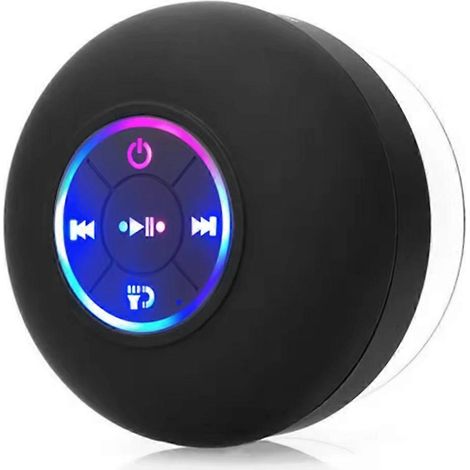 Mini enceinte de douche Bluetooth étanche et portable avec lumière LED pour une utilisation en extérieur (1/5)