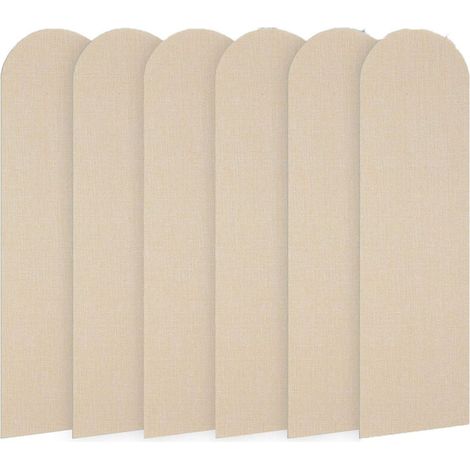 Set mit 6 selbstklebenden Wandpaneelen, stoßfest, 60 x 15 cm, 3D-Effekt, geeignet für Schlafzimmer, Wohnzimmer und Kinderzimmer (Gelb)