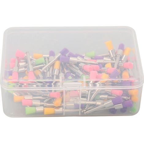100pcs Brosse à Polir Dentaire Silicone Caoutchouc Jetable Nettoyage des Dents Hygiène Buccale Polisseuse Couleurs Mélangées (1/5)