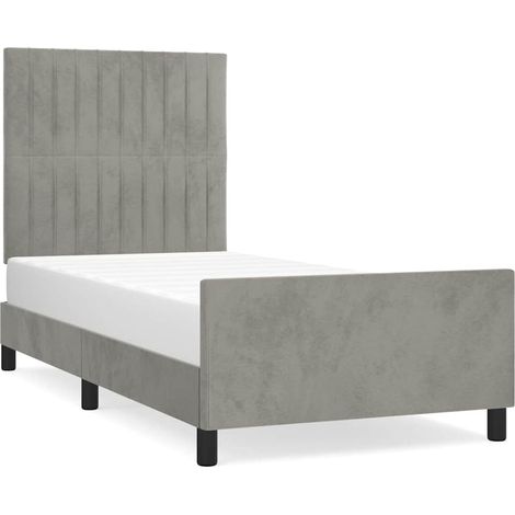 Maison Exclusive - Giroletto senza Materasso Grigio Chiaro 80x200 cm Velluto (1/5)