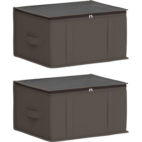 vidaXL Boîte de rangement avec fenêtre transparente 2 pc Tissu intissé