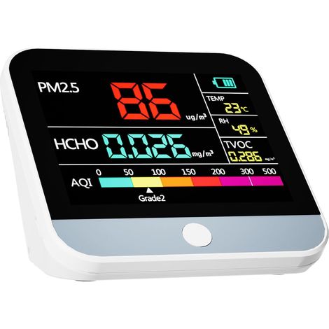 Professioneller 13-in-1-Luftqualitätsmonitor, Raumluftqualitätsmessgerät – PM1/PM2,5/PM10/Partikelzähler/AQI/TVOC/Formaldehyd/Temperatur/Luftfeuchtigkeit, tragbares Luftqualitätsmessgerät für Haus und